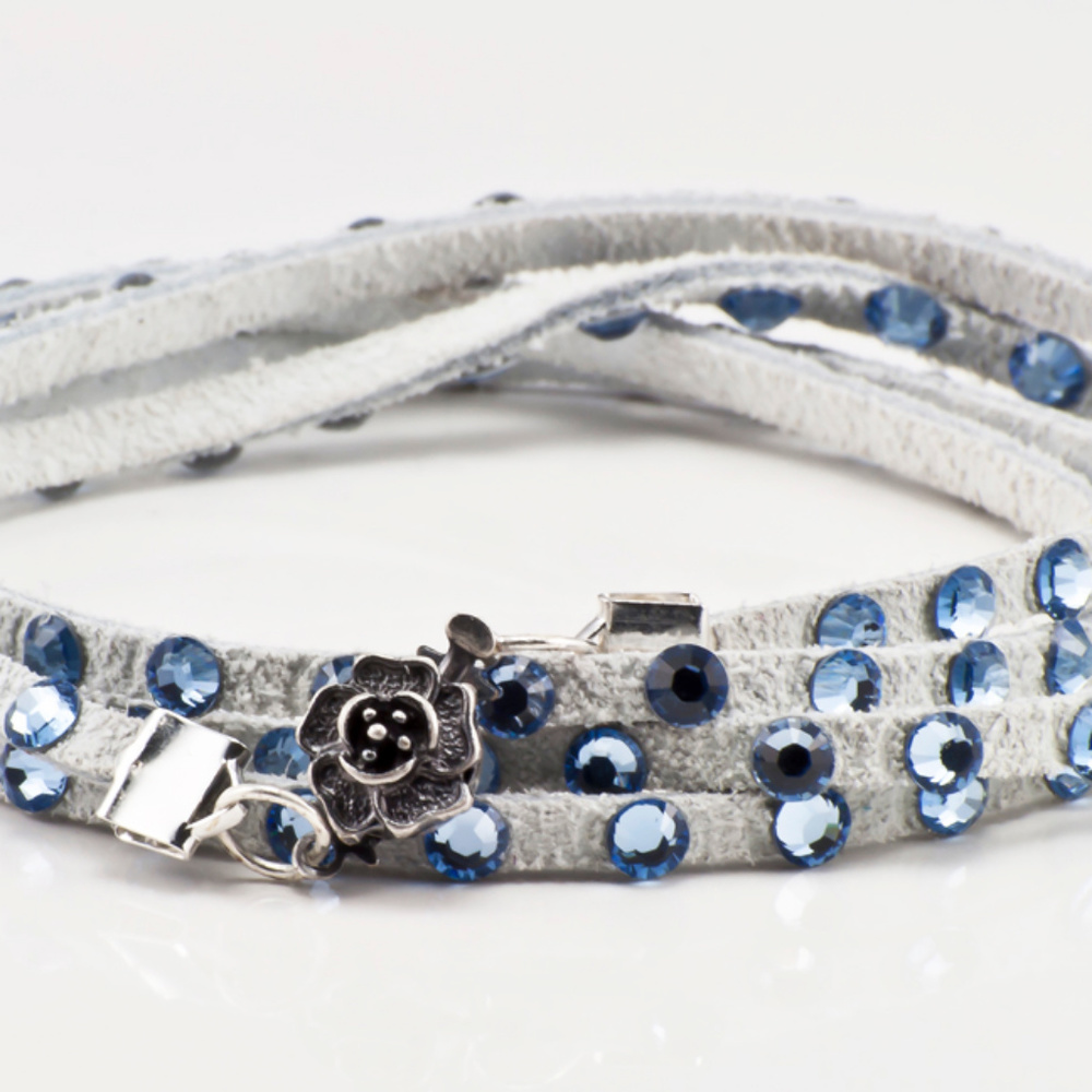 Swarovski Crystal and Leather bracelet